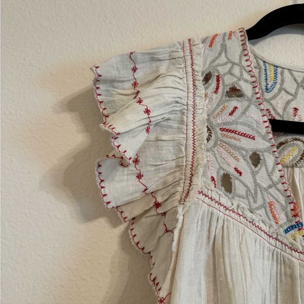Free People Hailey Embroidered Top Natural Combo - Picture 7 of 15